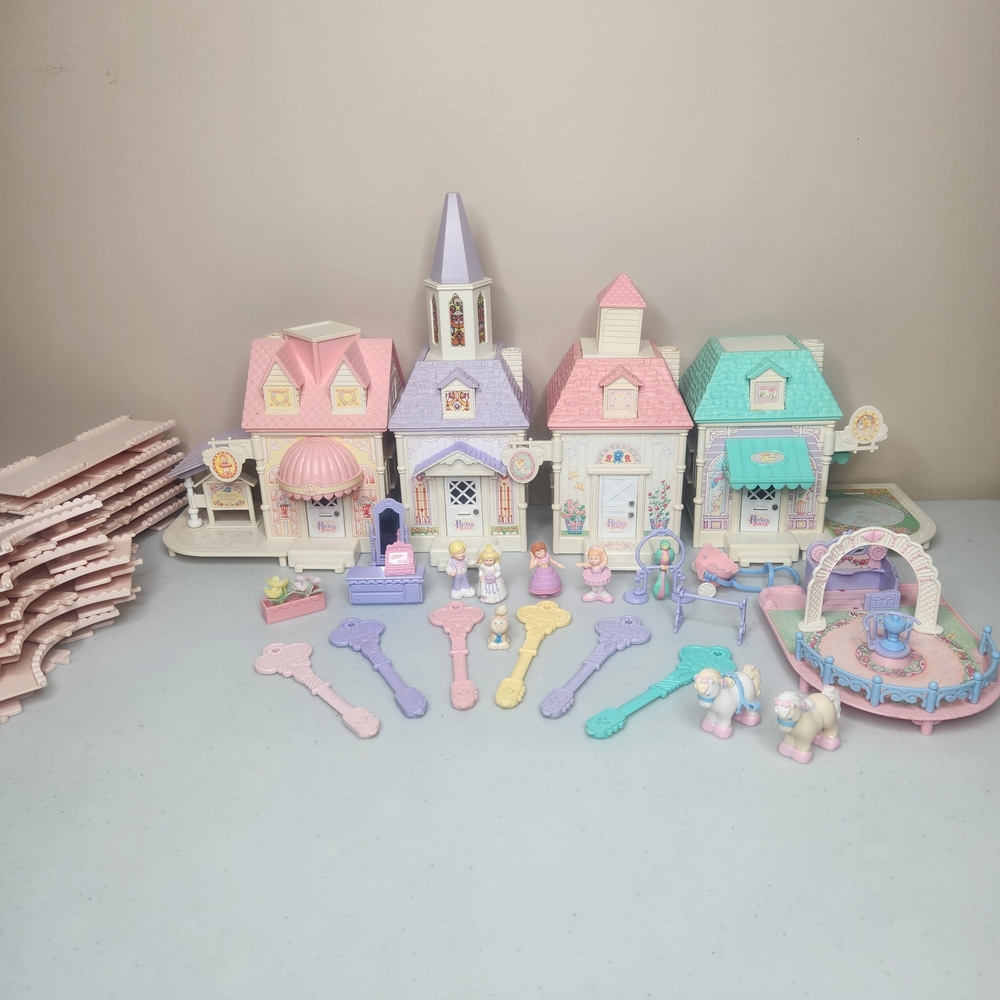 Vintage Fisher Price Precious Places Pastel Dollhouse Playset Toy Lot 1988